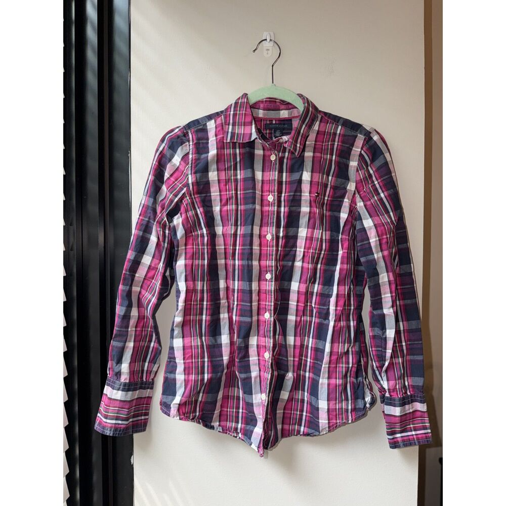 Tommy Hilfilger Long Sleeve Small Plaid Button Down